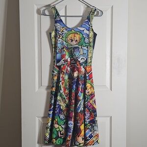 Living Dead Chibi Zelda Skater Dress Fit And Flare Anime Video Game Size S